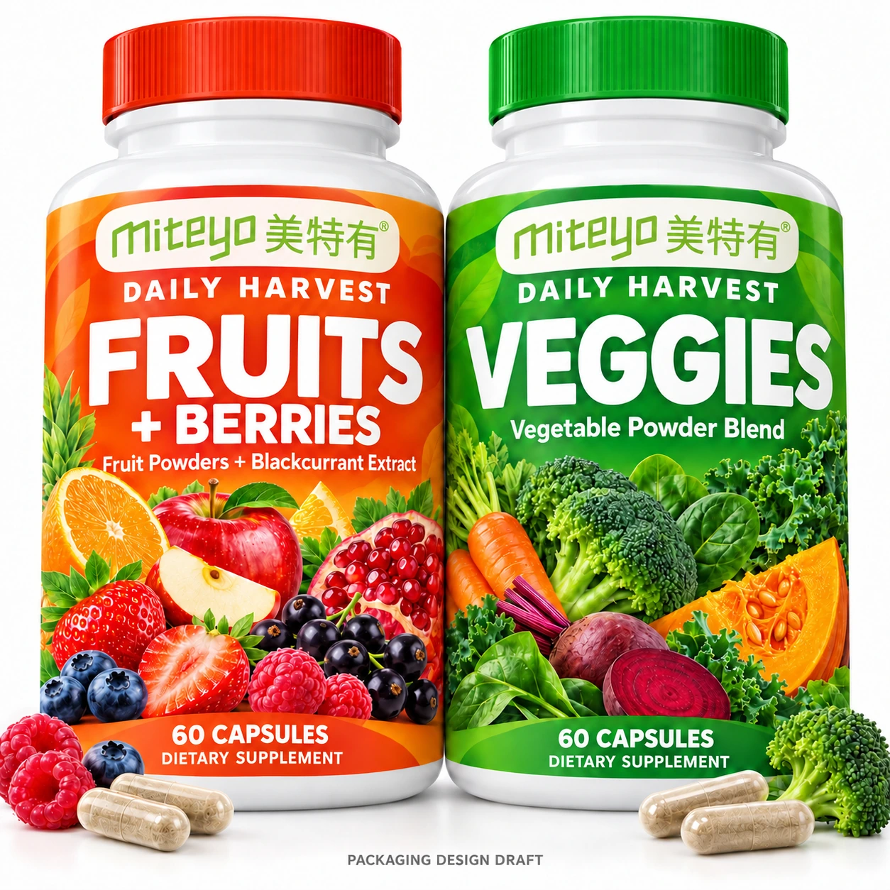 Daily Harvest Fruits & Veggies Capsule Set private label dietary supplement OEM ODM - MITEYO