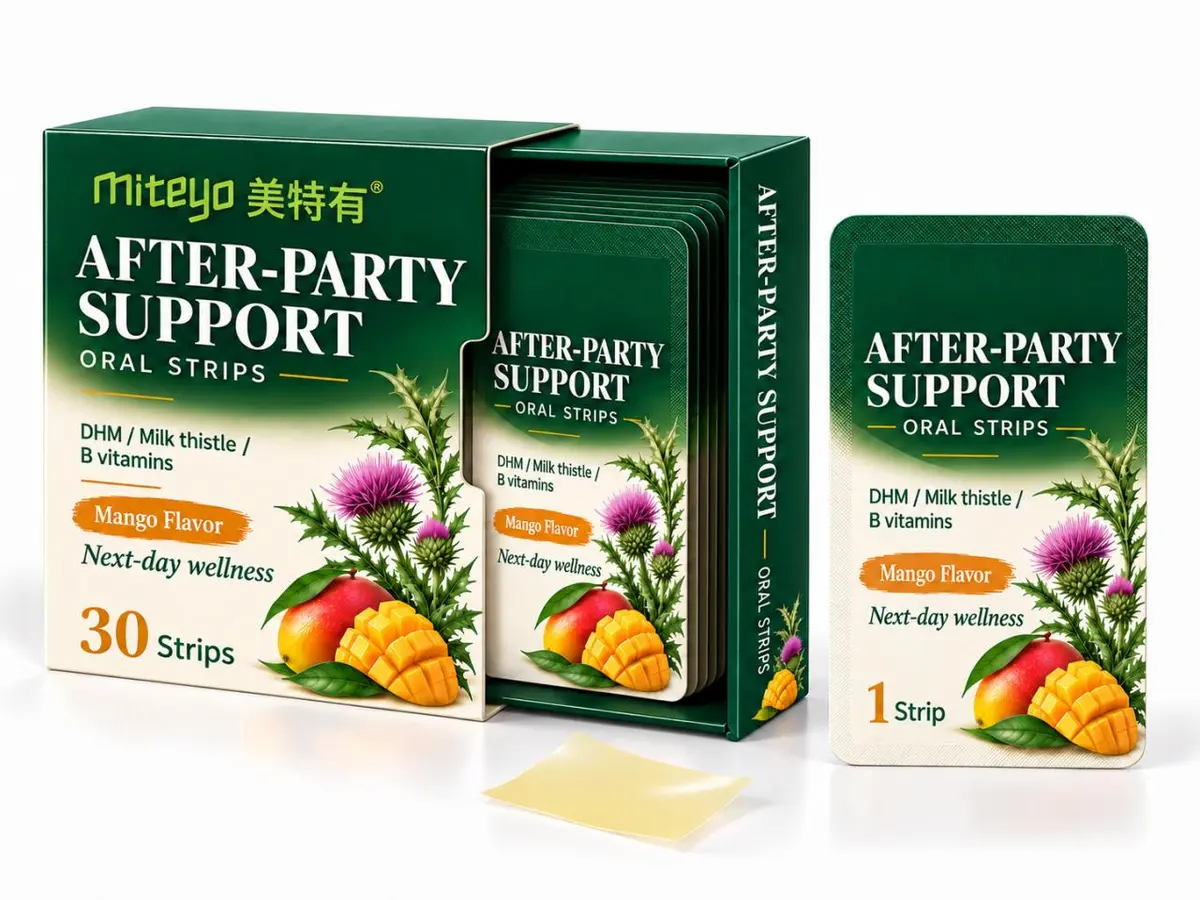 Official MITEYO After-Party Support Oral Strips packaging