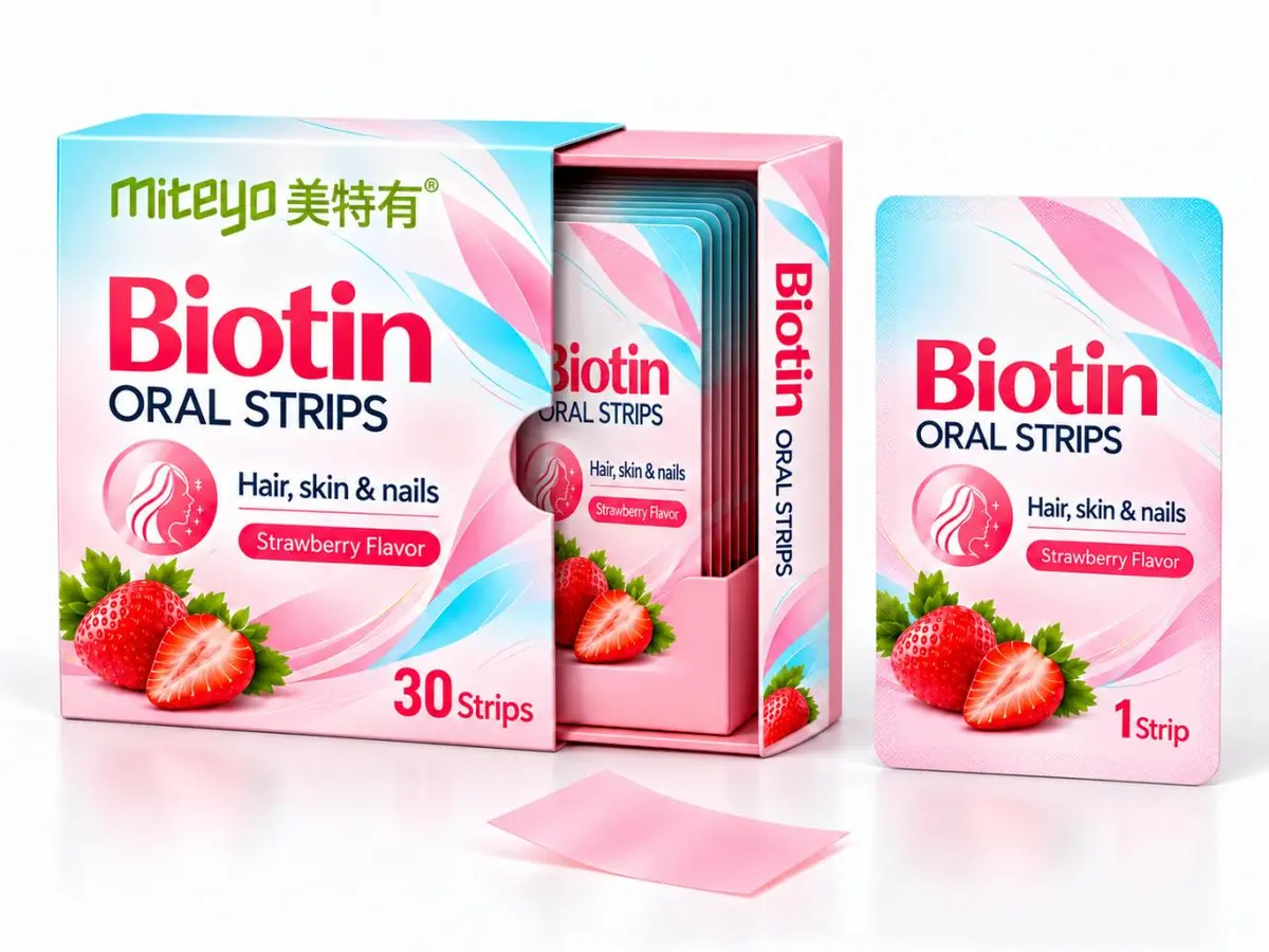 Official MITEYO Biotin Oral Strips packaging