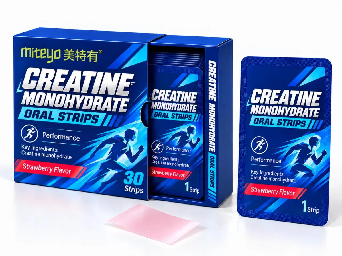 Official MITEYO Creatine Oral Strips packaging