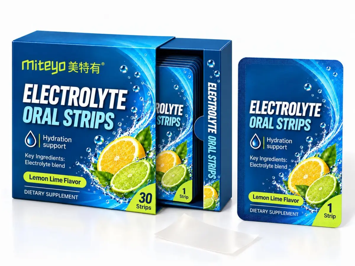 Official MITEYO Electrolyte Oral Strips packaging