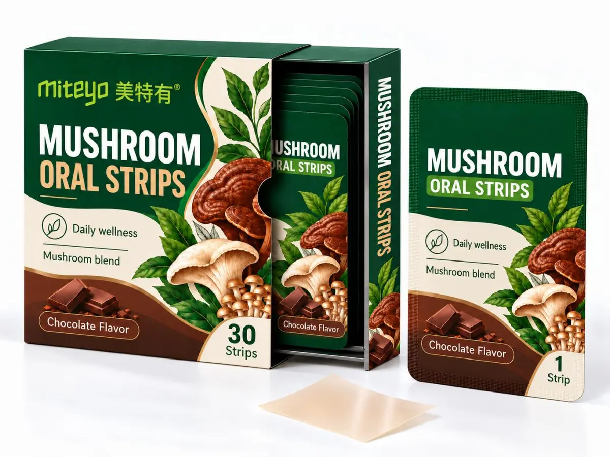 Official MITEYO Mushroom Oral Strips packaging