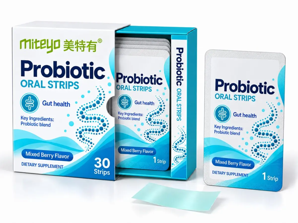Official MITEYO Probiotic Oral Strips packaging