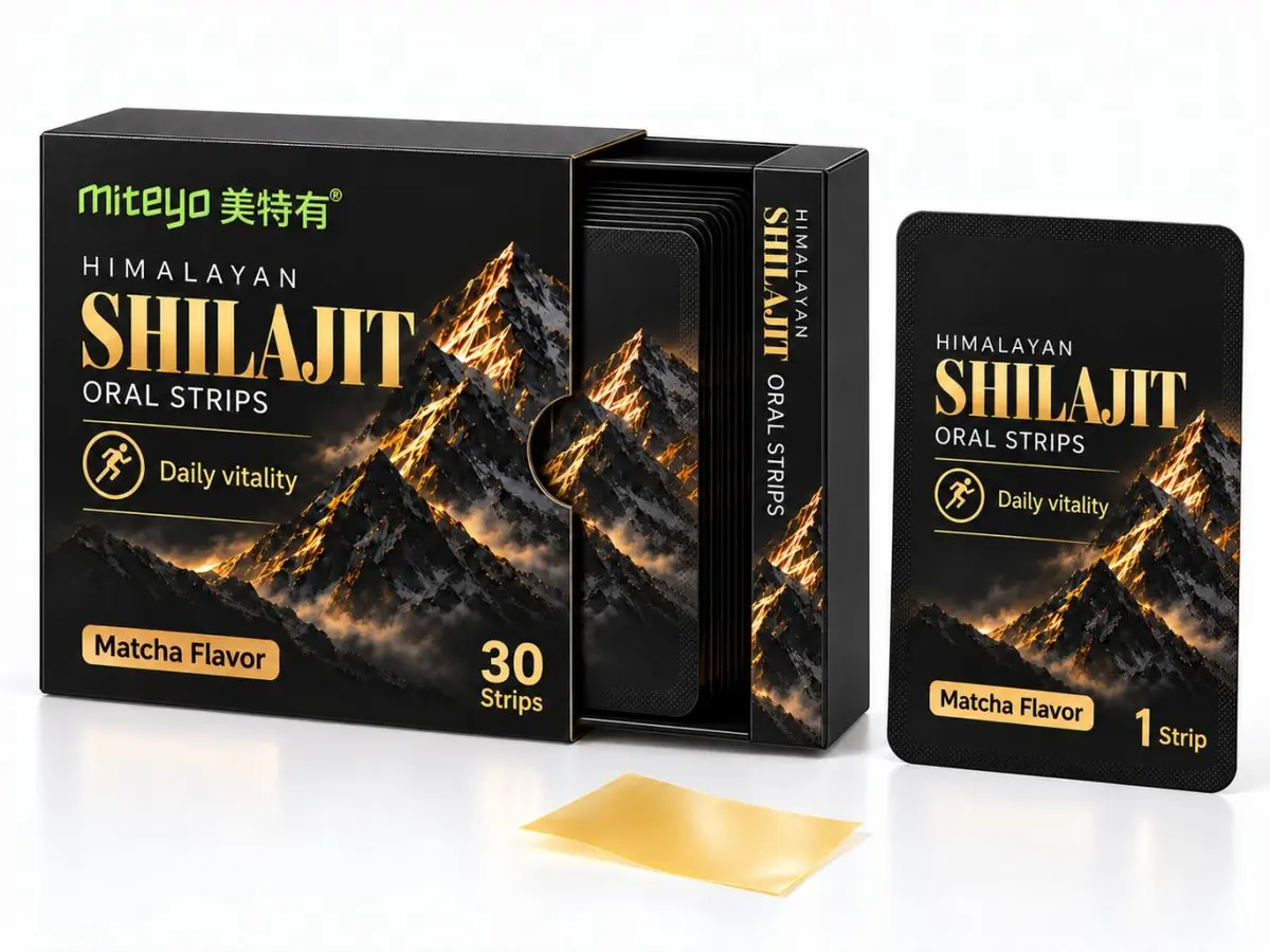 Official MITEYO Shilajit Oral Strips packaging